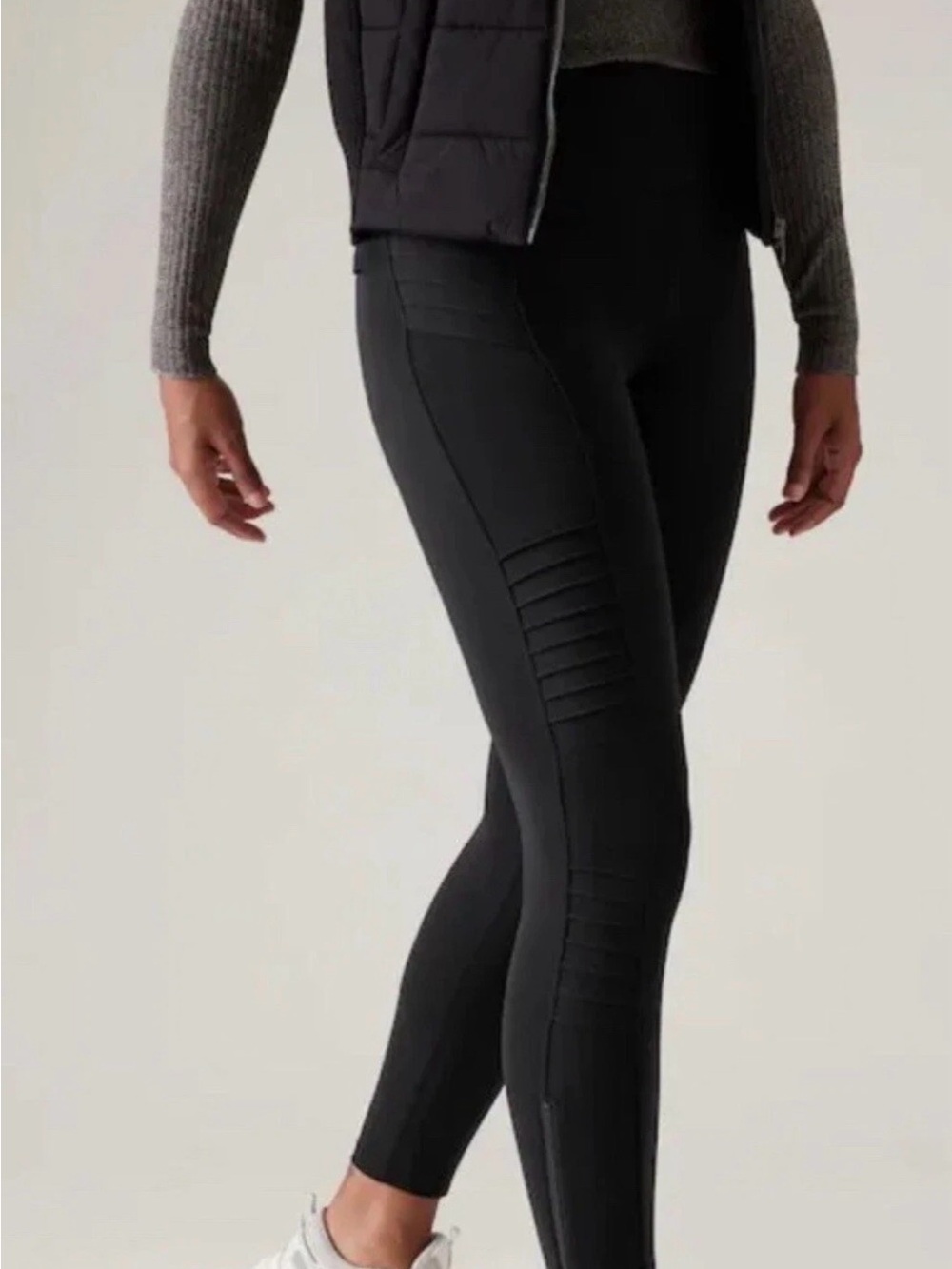 Athleta Delancey Moto Tight Women's Activewear Leggings Sz S - Color Black - Picture 1 of 15